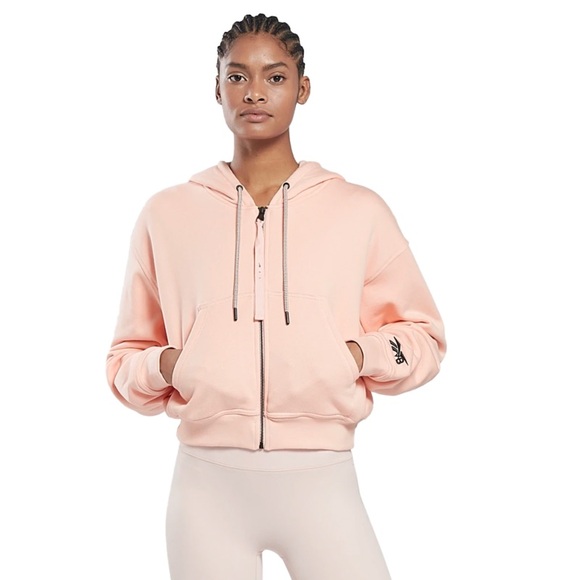 REEBOK X VICTORIA BECKHAM ZIP UP HOODIECORAL GLOW